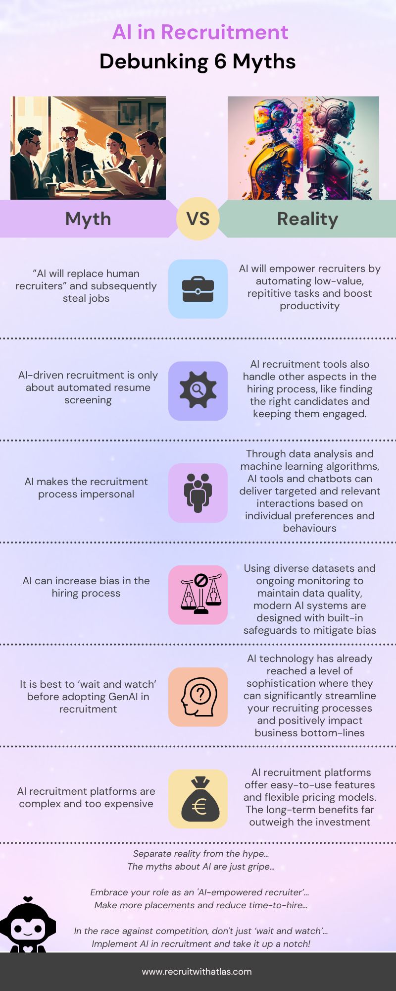 Myths About the Use of AI in Recruitment Infographic