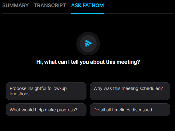 Fathom AI prompts