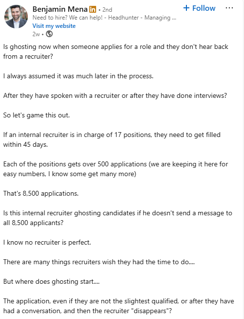 Benjamin Mena Atlas30 Top Recruitment Influencers October 2025