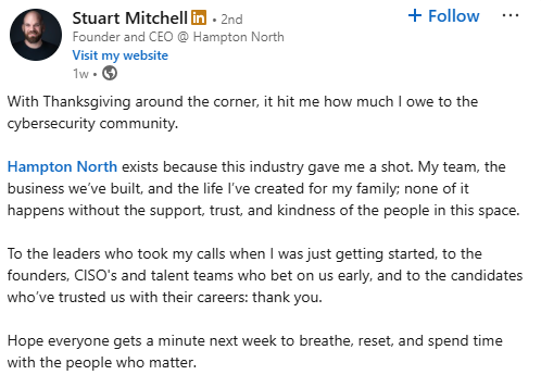 Stuart Mitchell Top 100 Recruitment Leaders in 2025